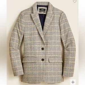 J. Crew Plaid Blazer - Black, White, Tan